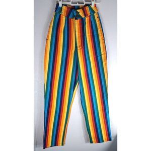 Womens Lucy & Yak Jeans Addison Rainbow Striped NEW NWT High Rise Pride 24x30